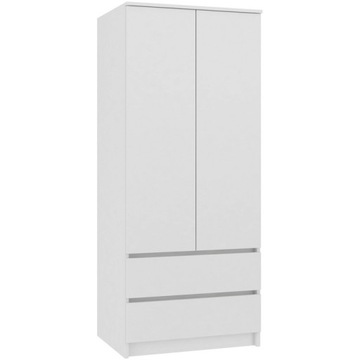 SZAFA GARDEROBA DRZWI 2 SZUFLADY S2-90 BIAŁA TOP