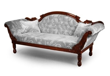 Duża kanapa Chesterfield stylowa sofa pikowana welur lite drewno 80164r