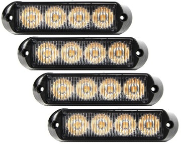 4x STROBOSKOP 4 LED LAMPA OSTRZEGAWCZA 12/24V CE