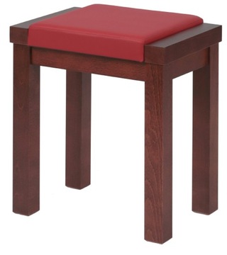 Taboret DREWNIANY LINEA stołek miękkie siedzisko