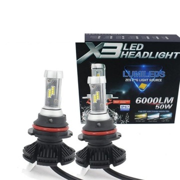 Żarówki 2szt LED HB5 X3 ZES 50W 12000lm LUMILEDS