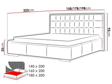 Контейнер Vento BED 140x200 с двойной рамой