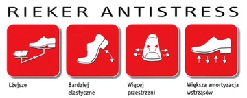 RIEKER ANTISTRESS PÓŁBUTY SKÓRZANE 537C0-00 r. 41