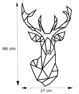 Наклейка с изображением оленя 46x27см в скандинавском геометрическом стиле