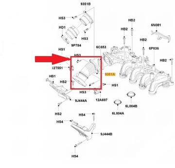 ТРУБКА ВПУСКНОГО КОЛЛЕКТОРА FORD FOCUS 1.6 TDCI 1440439