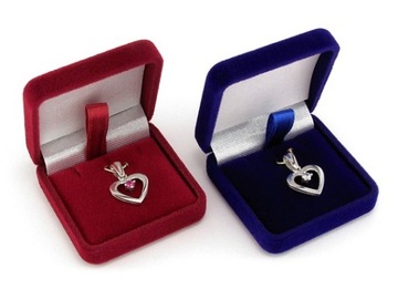 Серебряная ЦЕПЬ 50см КУЛОН СЕРДЦЕ сапфир рубин циркон