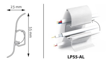 Алюминиевый плинтус Cezar, плинтус LP 55