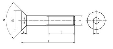 Винты M8x16 DIN 7991 PG A2 5 шт.