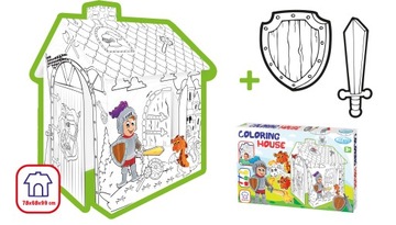 DUŻY DOMEK DO MALOWANIA MOCHTOYS RYCERZ 99x68x78cm