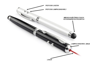 МЕТАЛЛИЧЕСКАЯ ШАРИКОВАЯ РУЧКА. 4 В 1_LASER_LAMP_PEN_TOUCH