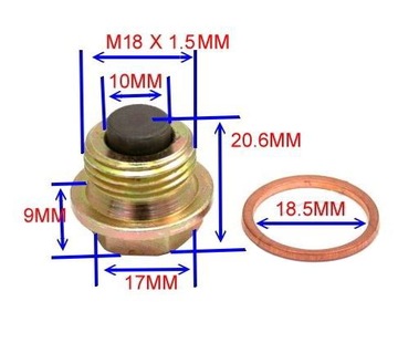 Магнитный магнитный винт масляной пробки M18x1,5