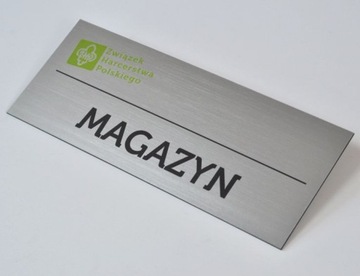 tabliczka informacyjna szyld z logo 25x10 nadrukUV