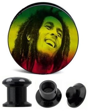 AKRYLOWY TUNEL PLUG GWINT WEWNĘTRZNY Bob Marley 8