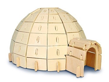 PUZZLE DREWNIANE PRZESTRZENNE 3D IGLOO DOM