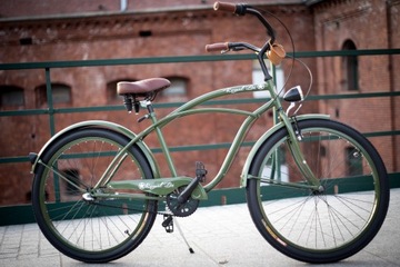 Мужской велосипед Beach Cruiser 26 US ARMY RoyalBi 3 скорости Shimano зеленый ретро