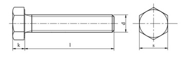 M10x50 Винты класса 10,9, струйная оцинковка DIN 933, 2 шт.