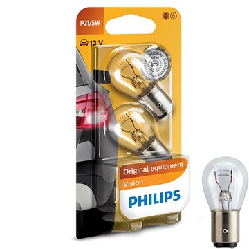 Лампы Philips P21/5W Vision + на 30 % больше света