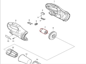 MAKITA SILNIK DC 7,2V do CL070D (SYMBOL: 629864-9)