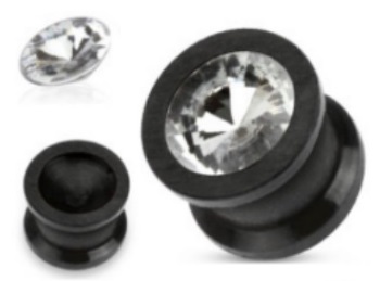 TUNELE SYLIKONOWY TUNEL PLUG Z KRYSZTAŁKIEM 4 mm