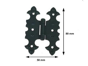ZAWIAS MEBLOWY OZDOBNY ŁAMANY CZARNY RETRO 50x80