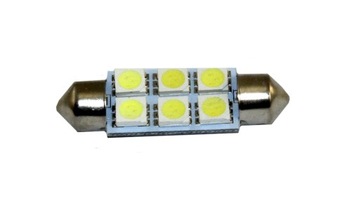 ŻARÓWKA 12V C5W C10W BIAŁA LED SMD5050 36MM SV8,5