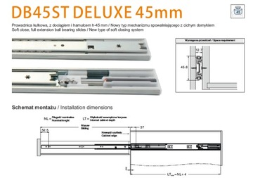 ШАРИКОВАЯ НАПРАВЛЯЮЩАЯ CLOSE L-450 DB45ST DELUXE AMIX