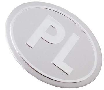 NAKLEJKA EMBLEMAT ALUMINIOWY CHROMOWANY POLSKA PL