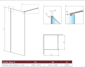 RADAWAY MODO NEW BLACK II кабина 150X200