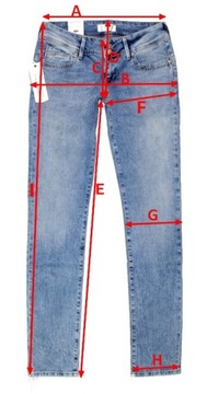 Damskie jeansy Levi's 720 rurki 527970185 oryg. wysoki stan 1 gat. -W31/L28