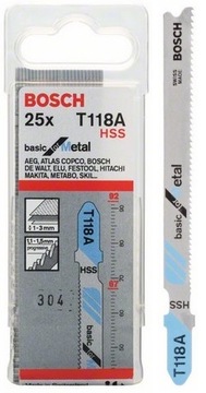 25 sztuk Brzeszczot do wyrzynarek T 118 A BOSCH