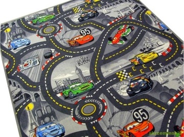 DYWAN DZIECIĘCY 300x350 CARS SZARY POPIEL MATA