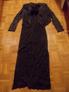 Sukienka wieczorowa + bolerko r. S, czarna,okazja!