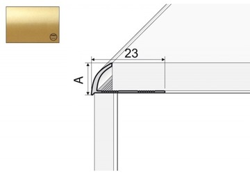 Profil krawędziowy owalny A53 - 200cm/10mm ZŁOTO