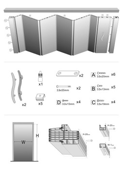 VIVALDI ACCORDION ДВЕРИ-АККОРДЕОН, ДУБ СОНОМА, 71 СМ