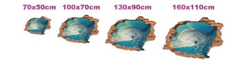 Наклейки на стену Животные СОБАКИ КОШКИ 3D 100x70см