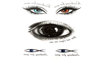 Tatuaż zmywalny oczy brwi rzęsy eyes blue red @@