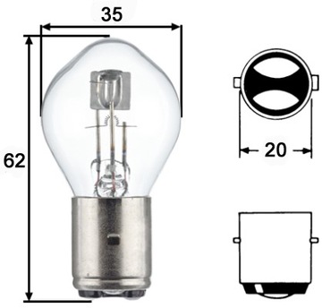 ЛАМПОЧКА 6V 35/35W BA20D SIMSON WSK SHL B35