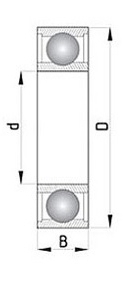 Подшипник шариковый 6208 2RS 40х80х18мм