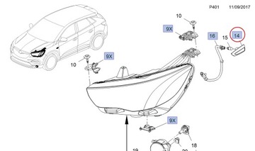 NOVÝ SMĚROVKA BOČNÍ BLATNÍKU OPEL GRANDLAND