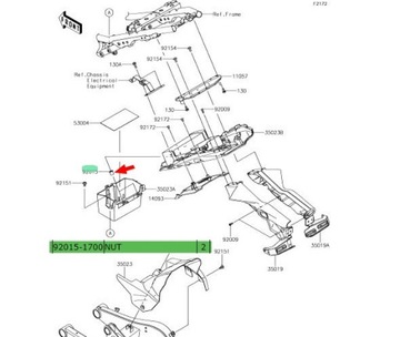 ГАЙКА-ЛАСТИК обтекателя KAWASAKI 92015-1700 6 мм (например, для ребер ZZR1400)