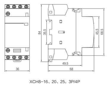 МОДУЛЬНЫЙ КОНТАКТОР 3-ФАЗНЫЙ 16A 4P 4NC катушка 230VAC