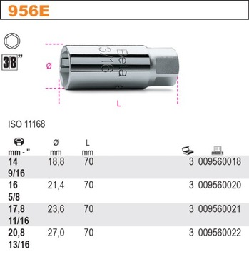 НАСАДКА СВЕЧИ ЗАЖИГАНИЯ 16MM 5/8 BETA 956E