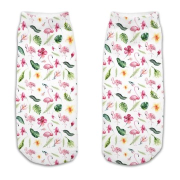 SKARPETKI STOPKI FULLPRINT 3D FLAMINGOWY ŚWIAT PL