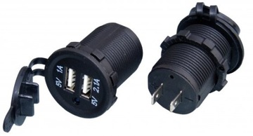 Ładowarka montażowa 2x USB 2,1A 1A 5V samochodowa