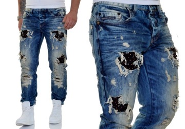 Cipo Baxx Spodnie Jeansy Poszarpane Street Style