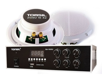 Sufitowy zestaw audio Tonsil ZGSU 16 MP3, BT, AUX