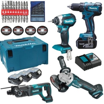 MAKITA ZESTAW COMBO 4SZT NARZĘDZI 18V 3X5Ah PROMOC