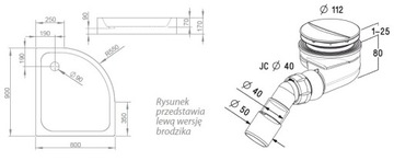 RADAWAY SIROS E COMPACT ДУШЕВОЙ ПОДДОН 80x90 ЛЕВЫЙ + СИФОН