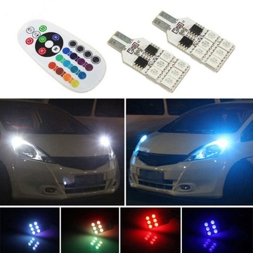 LED RGB T10 W5W ПАРКОВОЧНЫЙ ИНТЕРЬЕР + ДИСТАНЦИОННОЕ УПРАВЛЕНИЕ