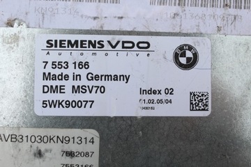 BMW E60 E90 JEDNOTKA MOTORU 7553166 5WK90077